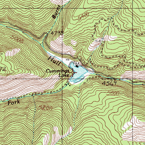 Topographic Map of Hull Creek Reservoir, ID