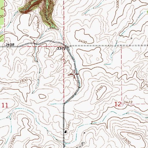 Topographic Map of Nez Perce Reservation, ID