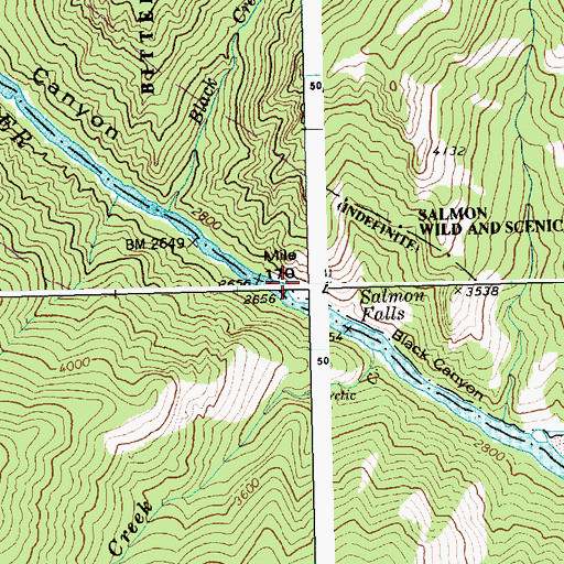 Topographic Map of Salmon Wild and Scenic River, ID