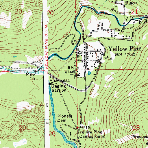 Topographic Map of Yellow Pine Elementary School, ID