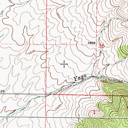 Topographic Map of Yago Creek Access Area, ID