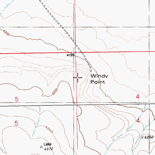 Topographic Map of Windy Point, ID