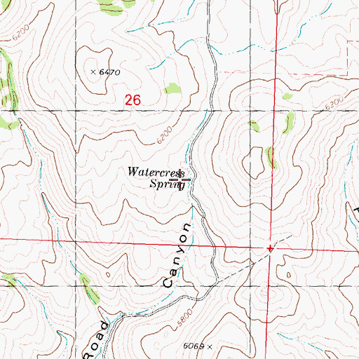 Topographic Map of Watercress Spring, ID