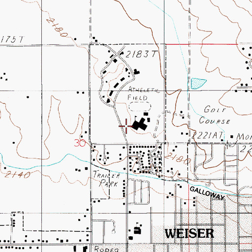 Topographic Map of Weiser High School, ID