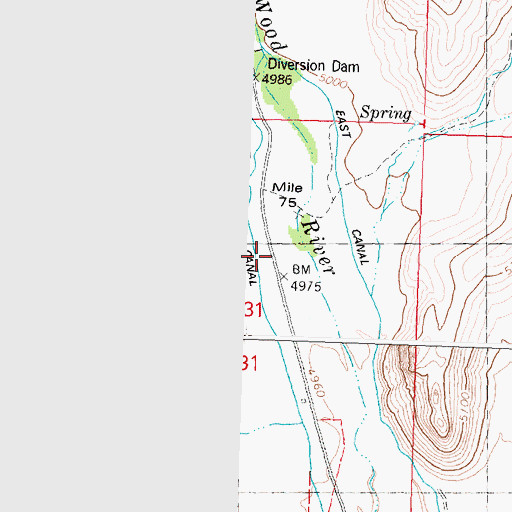 Topographic Map of West Canal, ID