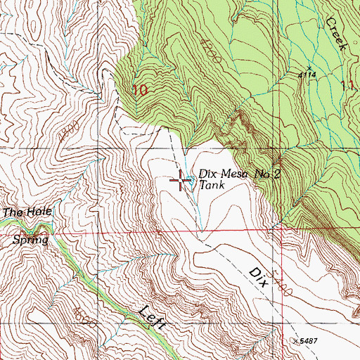 Topographic Map of Dix Mesa Number Two Tank, AZ