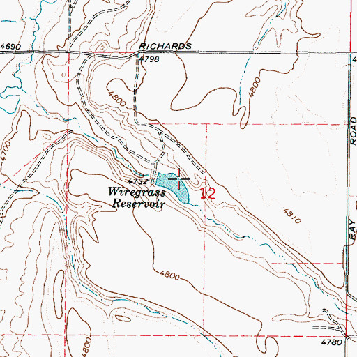 Topographic Map of Wiregrass Reservoir Access Area, ID