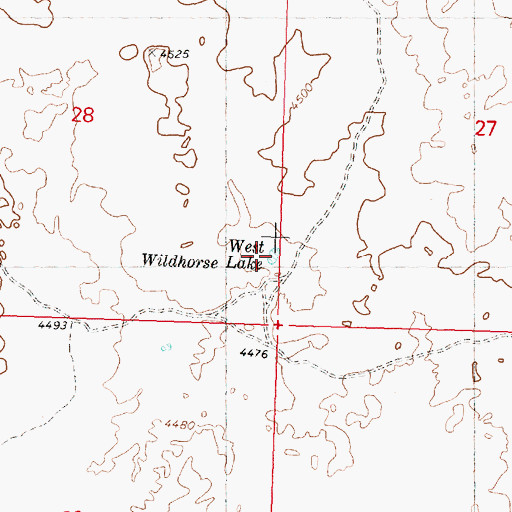 Topographic Map of West Wildhorse Lake, ID