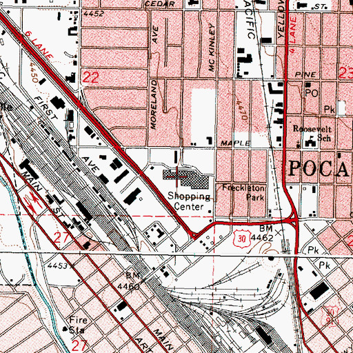 Topographic Map of Westwood Mall, ID