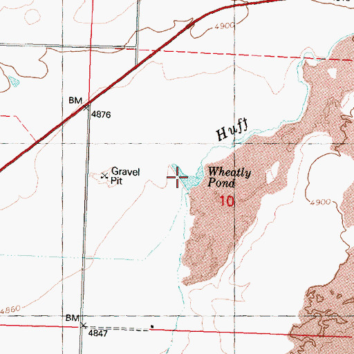 Topographic Map of Wheatly Pond, ID