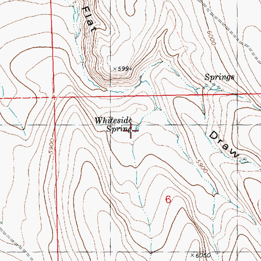 Topographic Map of Whiteside Spring, ID