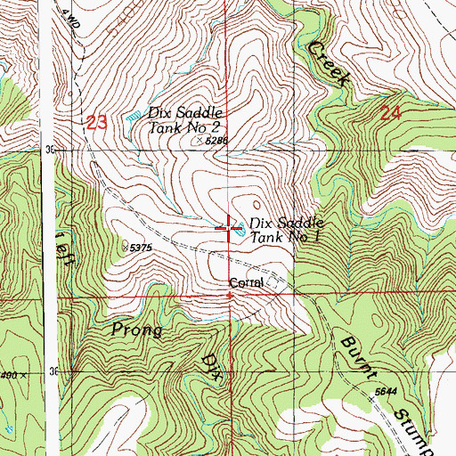 Topographic Map of Dix Saddle Number Two Tank, AZ