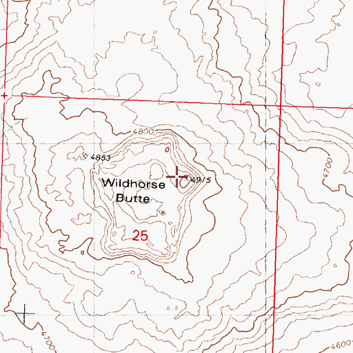 Topographic Map of Wildhorse Butte, ID