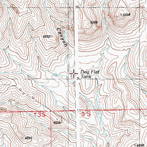 Topographic Map of Dog Flat Tank, AZ