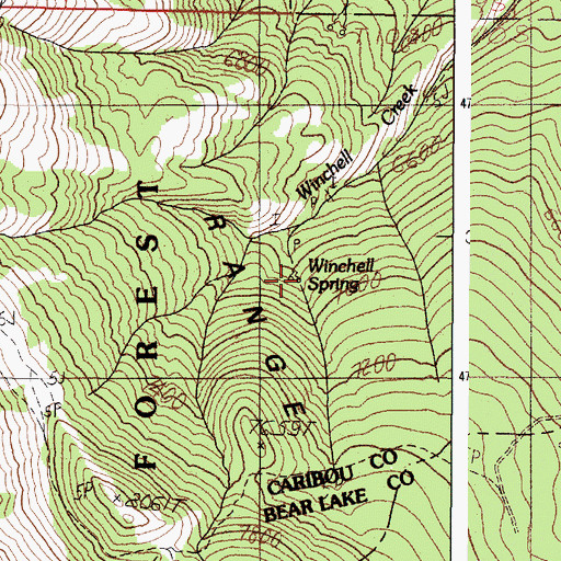Topographic Map of Winchell Spring, ID