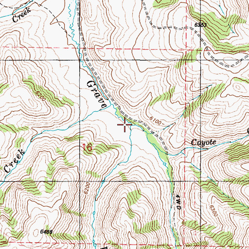 Topographic Map of Wood Creek, ID