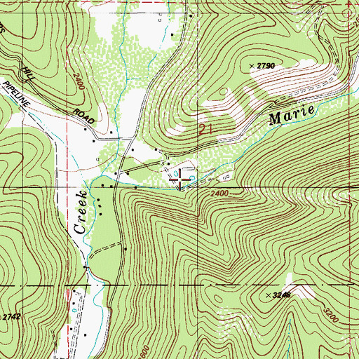 Topographic Map of Wolf Lodge Holding Ponds, ID