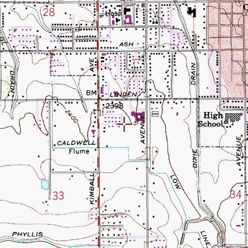 Topographic Map of Wilson Elementary School, ID