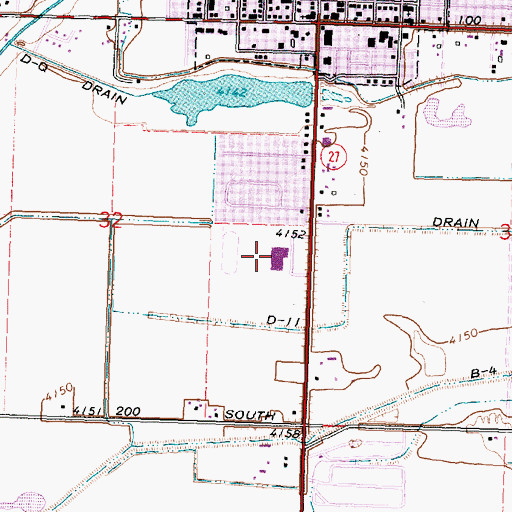 Topographic Map of West Minico Middle School, ID