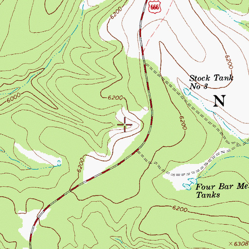 Topographic Map of Double Tank, AZ