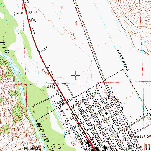 Topographic Map of Wood River Middle School, ID