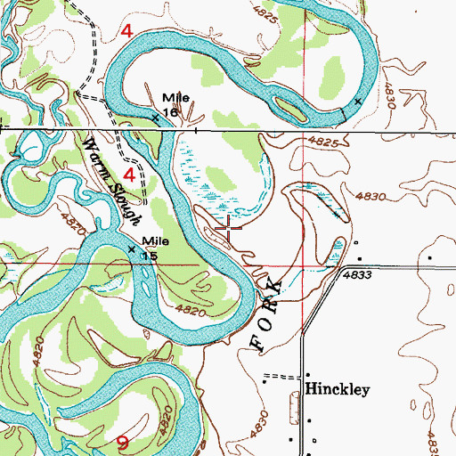 Topographic Map of Warm Slough Access Area, ID