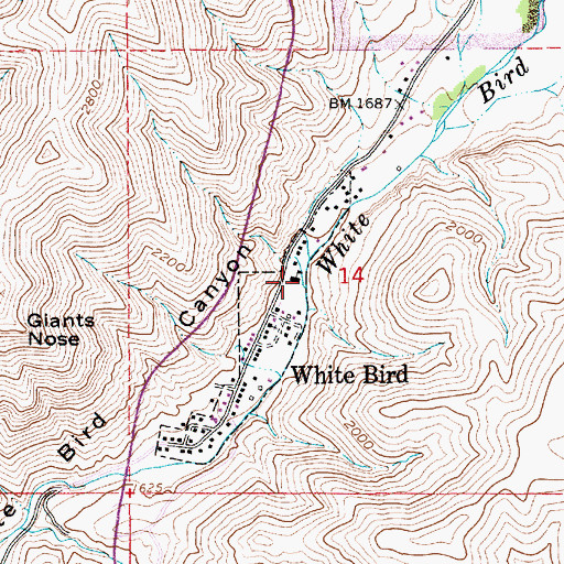 Topographic Map of White Bird Primary School, ID