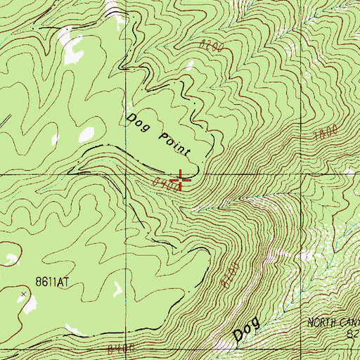 Topographic Map of Dog Point, AZ