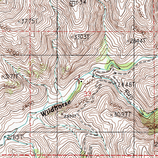 Topographic Map of Wildhorse, ID
