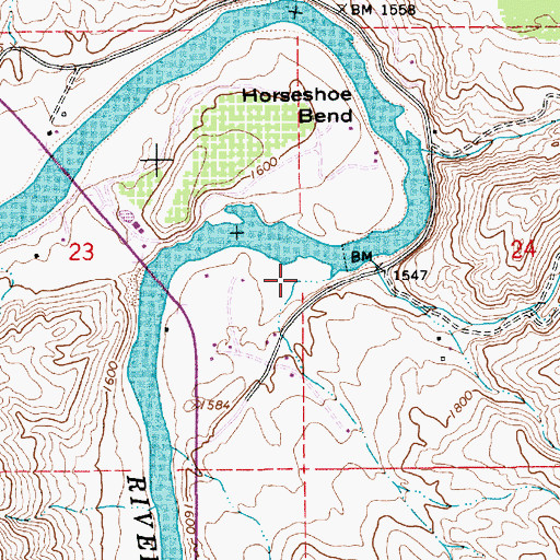 Topographic Map of Wilson Bar, ID