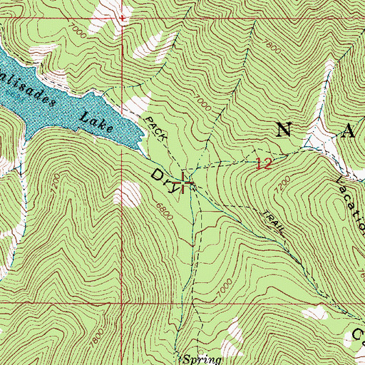Topographic Map of Waterfall Creek, ID
