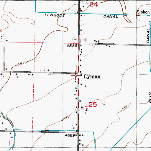 Topographic Map of Union-Lyman Elementary School, ID