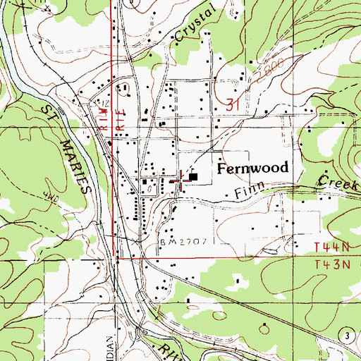 Topographic Map of Upriver Elementary - Junior High School, ID