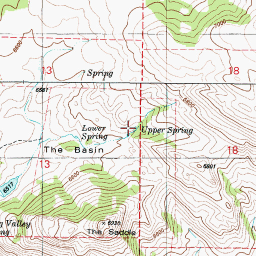 Topographic Map of Upper Spring, ID