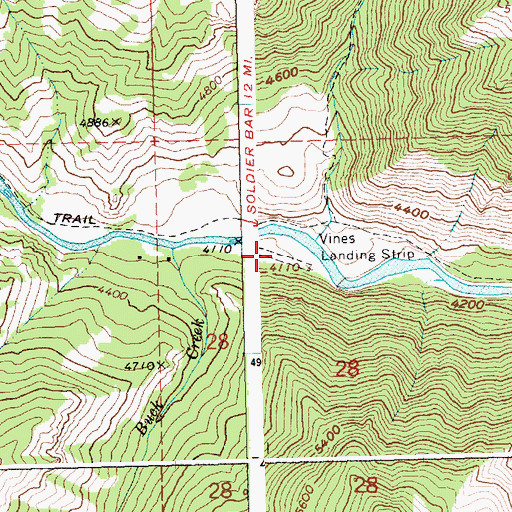 Topographic Map of Vines Landing Strip (historical), ID