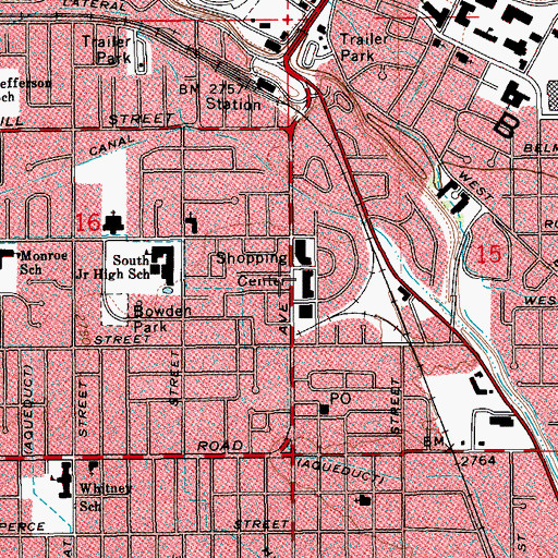 Topographic Map of Vista Village Shopping Center, ID