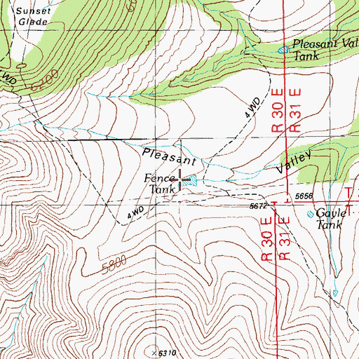 Topographic Map of Fence Tank, AZ