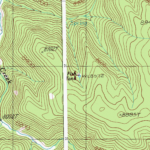 Topographic Map of Fish Tank, AZ