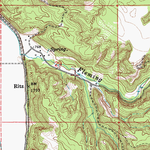 Topographic Map of Bane Creek, ID