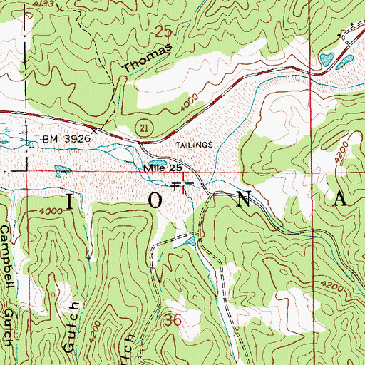 Topographic Map of Bannock Creek, ID