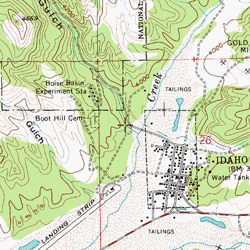 Topographic Map of Bear Run, ID