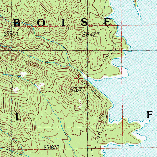 Topographic Map of Beaver Creek, ID