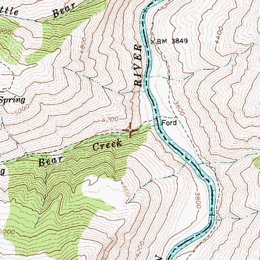 Topographic Map of Big Bear Creek, ID