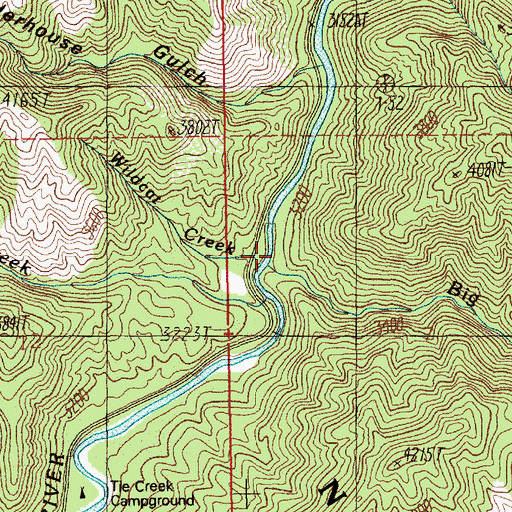 Topographic Map of Big Bulldog Creek, ID