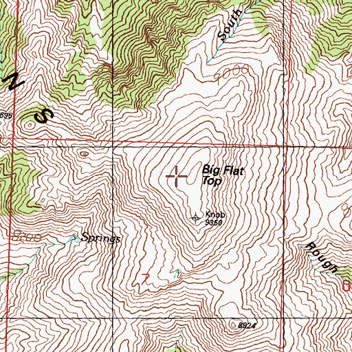 Topographic Map of Big Flat Top, ID