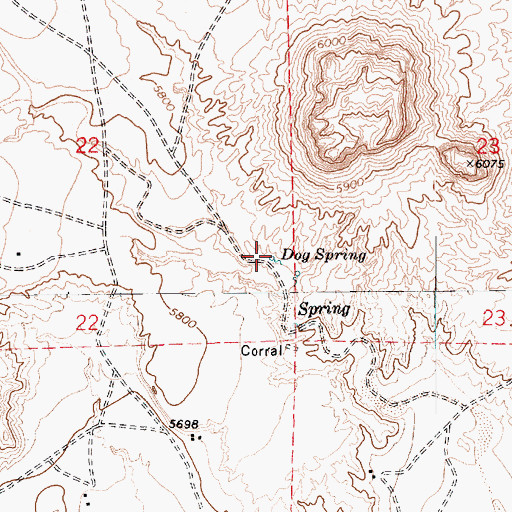 Topographic Map of Dog Spring, AZ