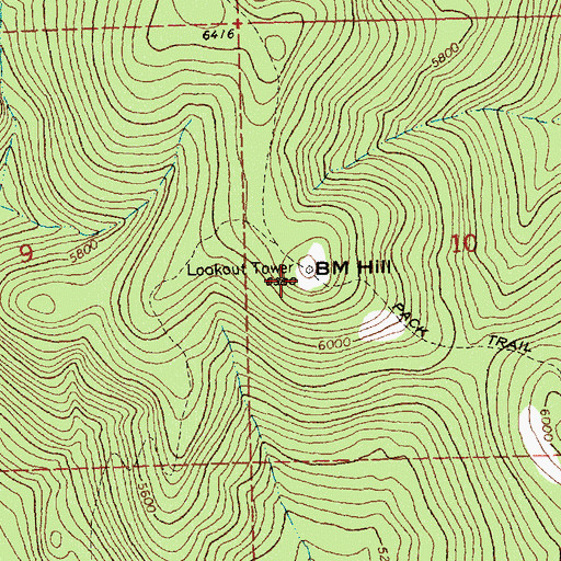 Topographic Map of BM Hill, ID