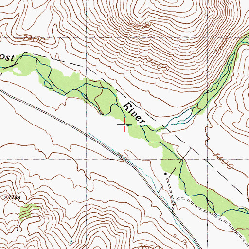 Topographic Map of Boone Creek, ID