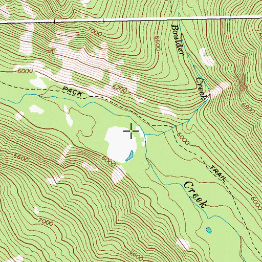 Topographic Map of Boulder Creek, ID