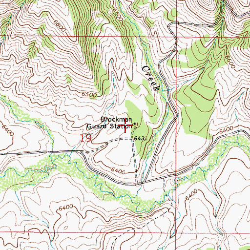 Topographic Map of Brockman Guard Station, ID